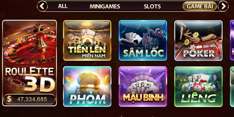 Tham gia game bài đổi thưởng với nhiều tựa game xanh chín