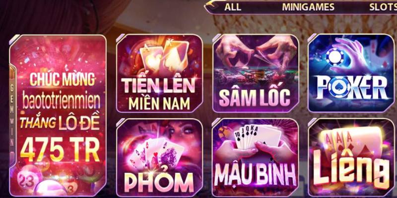 Tổng hợp những game bài nổi tiếng tại cổng game GEMWIN